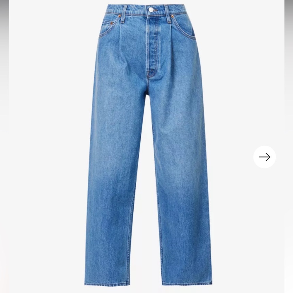 MOTHER, SNACKS! The Pleated Fun Dip Ankle wide-leg high-rise jeans